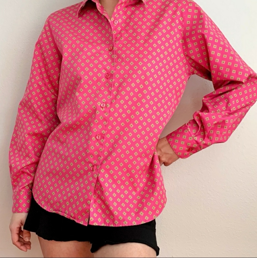 FOXCROFT Pink Diamond Button Down Shirt